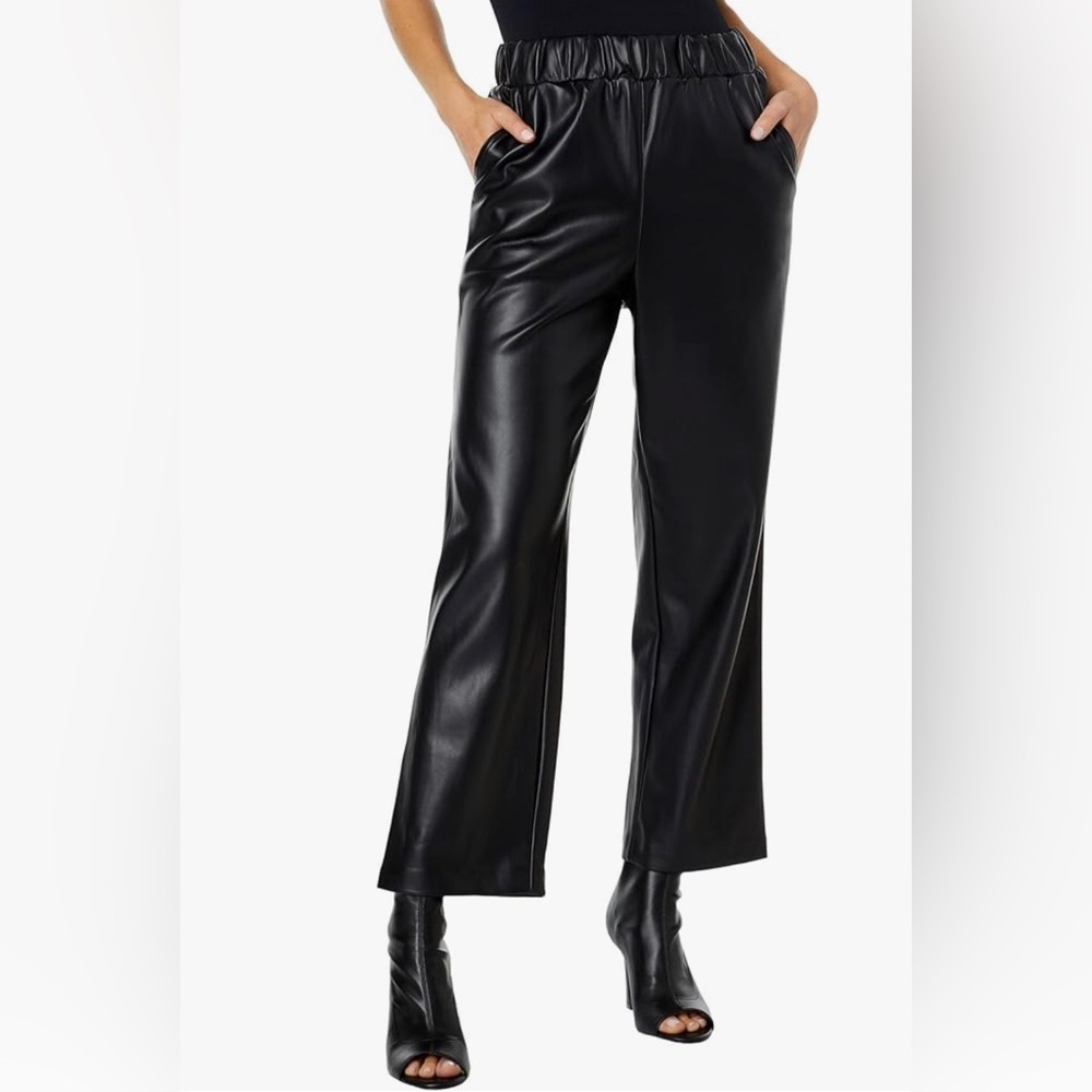 BLANKNYC] Womens Rib Slanted Pockets Pant Jeans Vegan Leather Soft Size XS nwt